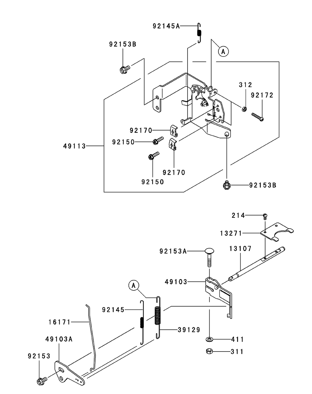 Kawasaki Fr651v-As05 Control Equipment Diagram and Parts List for Z-FORCES48LP 17AP5BHB-17AP5BHB710 Cub Cadet Lawn Tractor